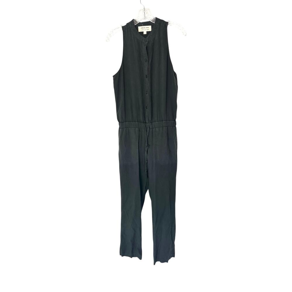 Cloth & Stone Jumpsuit Gray Casual Button Front Sleeveless‎ Straight Leg Small
